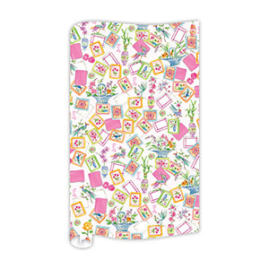 Handpainted Mahjong Florals & Birds Wrapping Paper