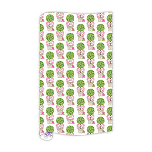 Garden Party Topiaries with Pink Bows Wrapping Paper Roll