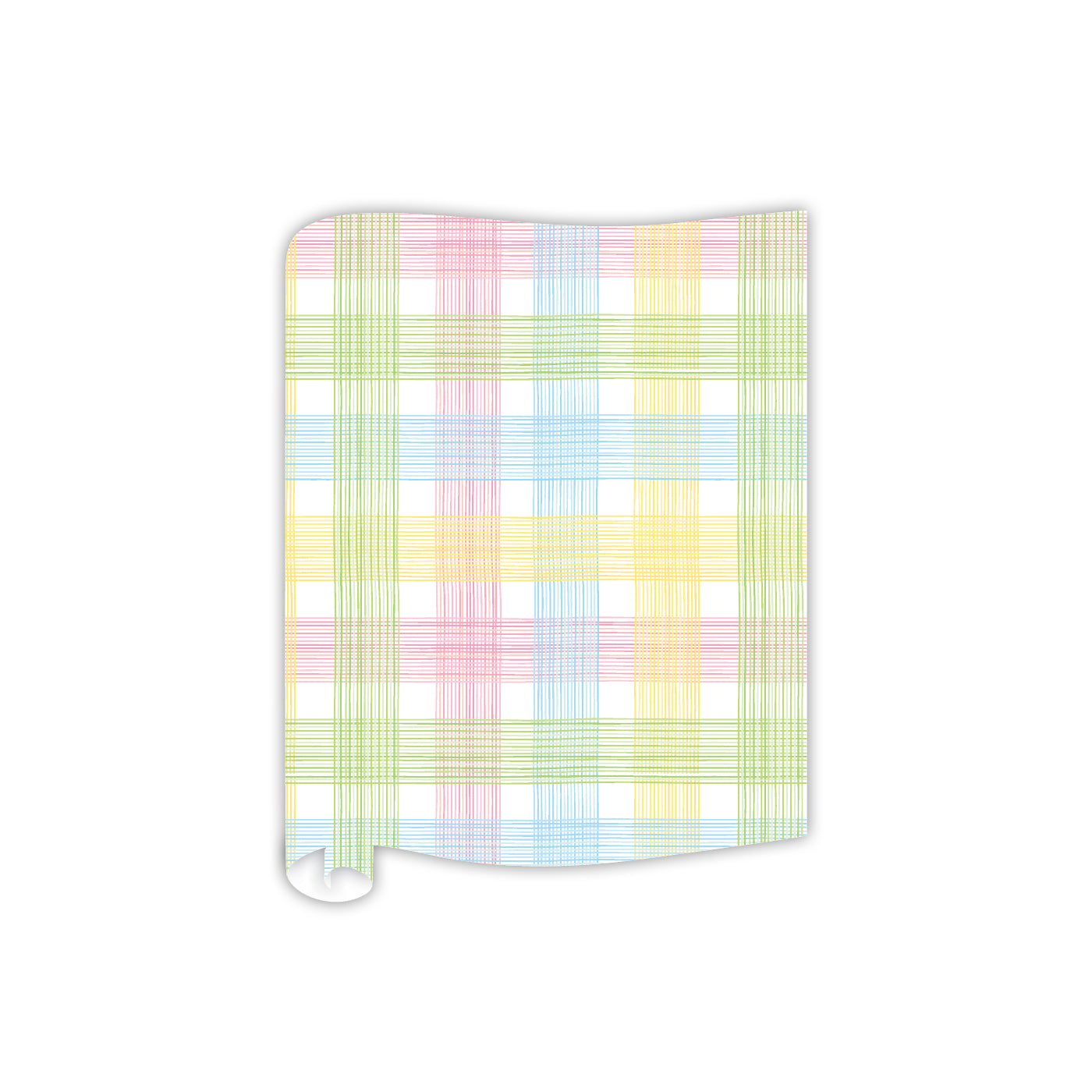 Pastel Pink, Green, Blue, and Yellow Skinny Plaid Table Runner
