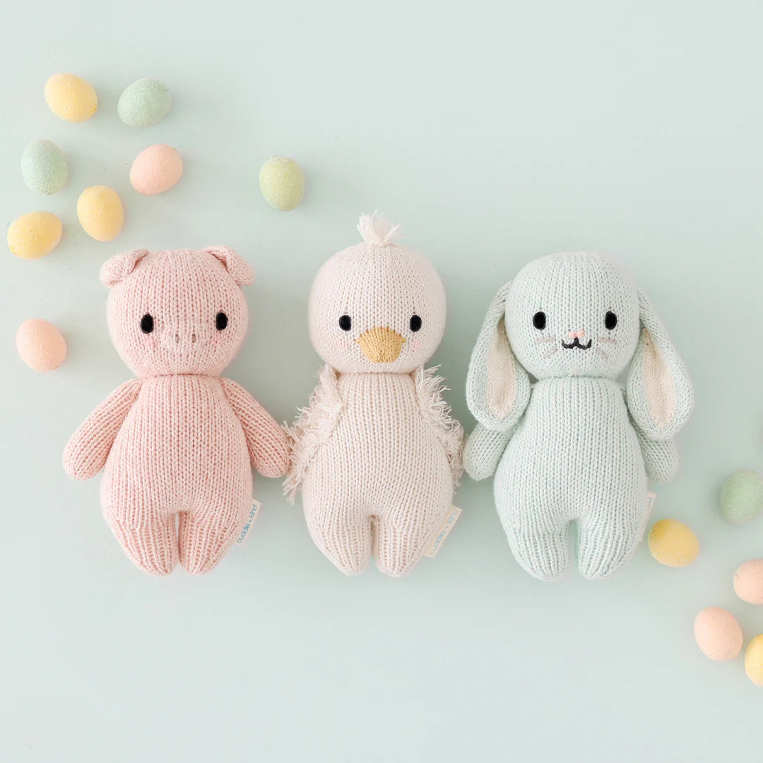 Mint Baby Bunny Hand-Knit Doll