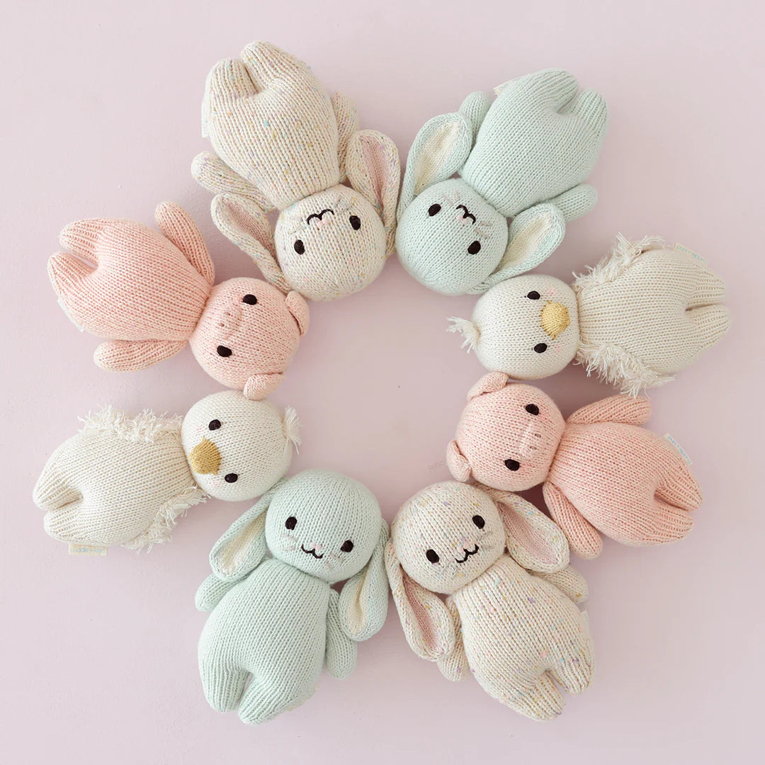 Mint Baby Bunny Hand-Knit Doll