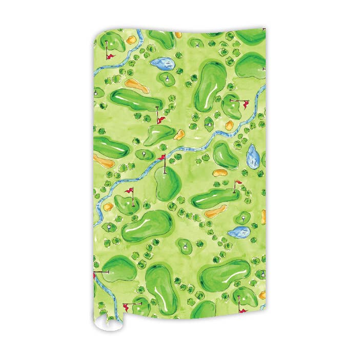 Handpainted Golf Course with Stream Wrapping Paper