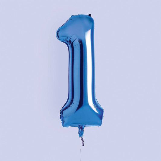 Hootyballoo by Club Green - Blue Number '1' Foil Balloon 34"