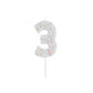 Jumbo Sprinkle Number 3 Candle