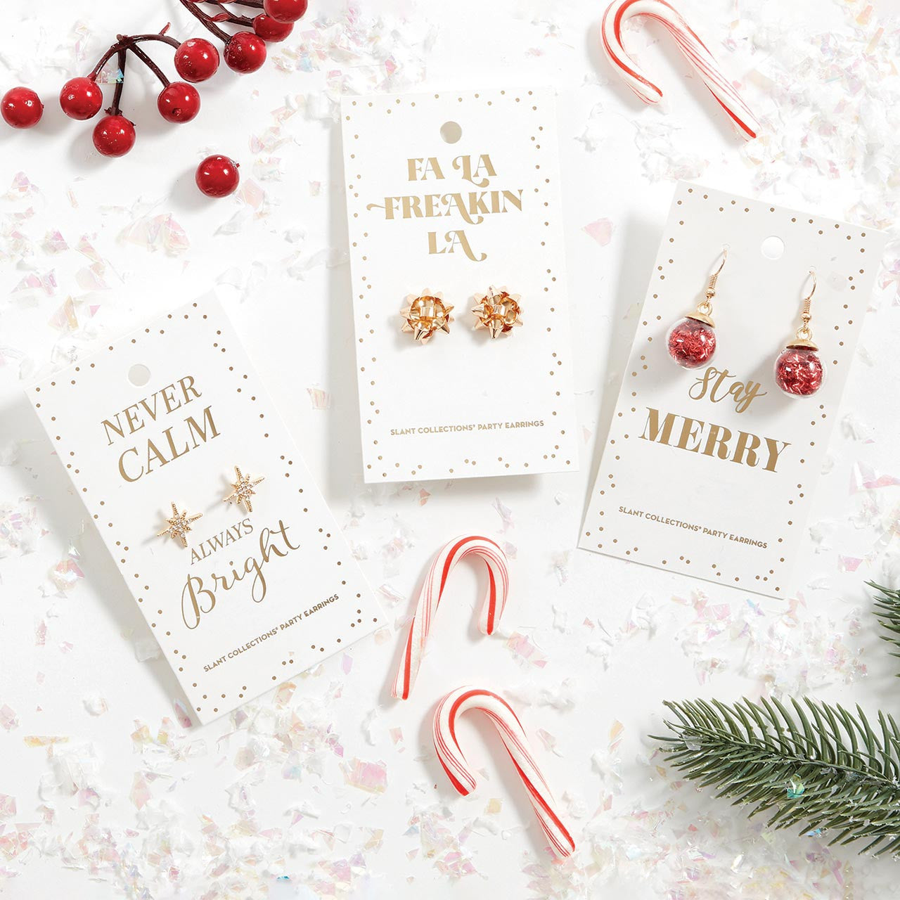 Fa La Freaking La Earrings (Gold Gift Wrap Bows)