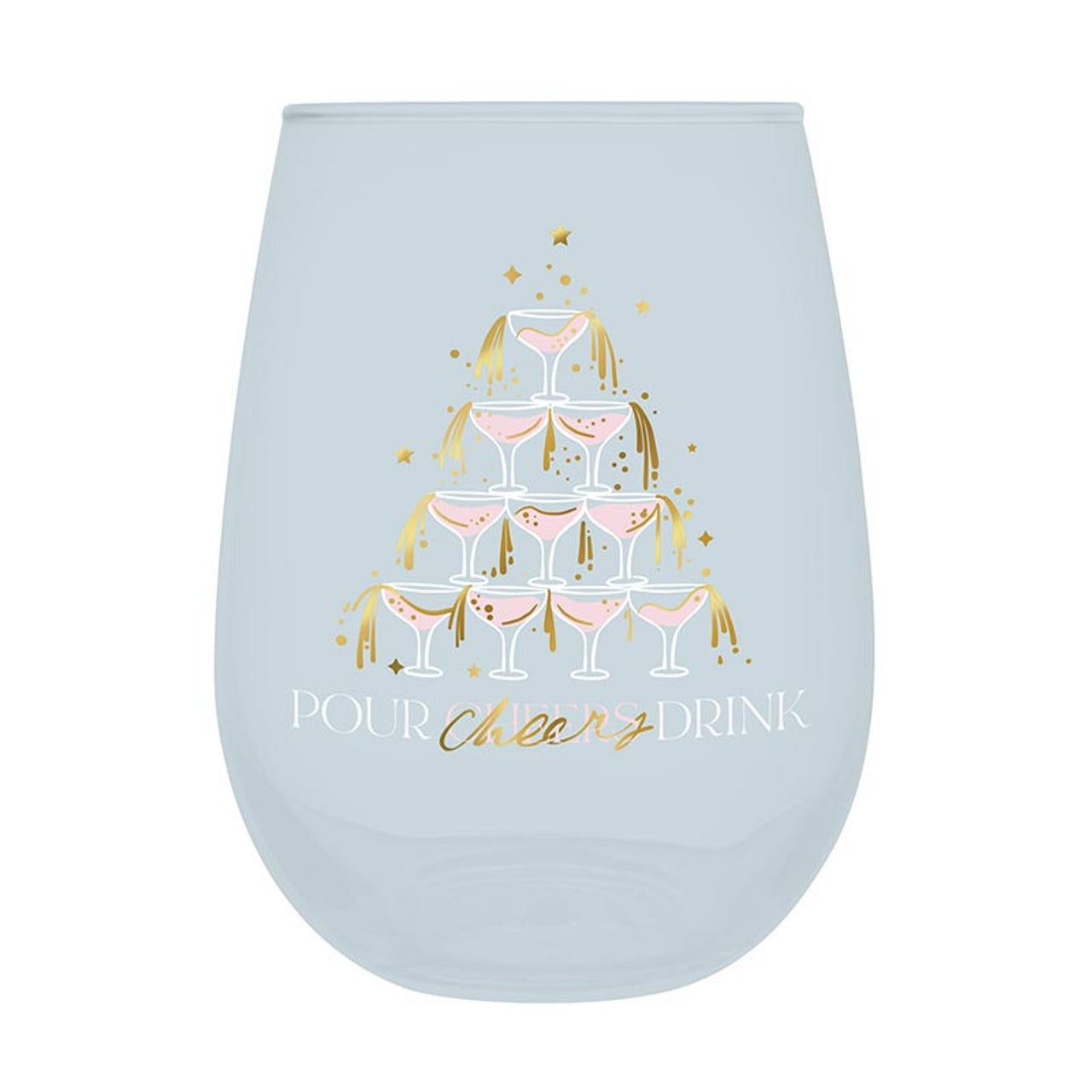 Champagne Tower Stemless Wine Glass