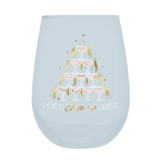 Champagne Tower Stemless Wine Glass