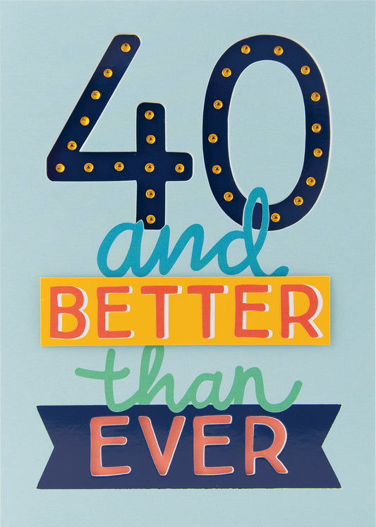 40 and Better Than Ever Greeting Card