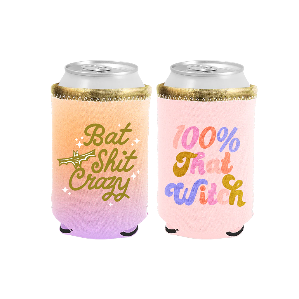 Bat Sh*t Crazy + 100% That Witch Reversable Slim Can Cooler