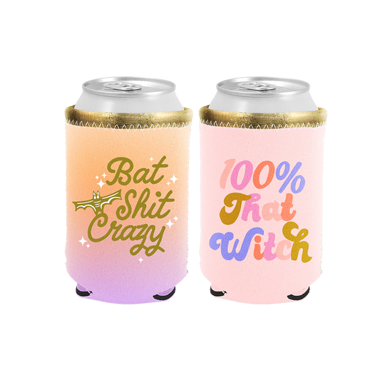 Bat Sh*t Crazy + 100% That Witch Reversable Slim Can Cooler