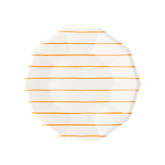 Clementine Orange Frenchie Striped Small Plates
