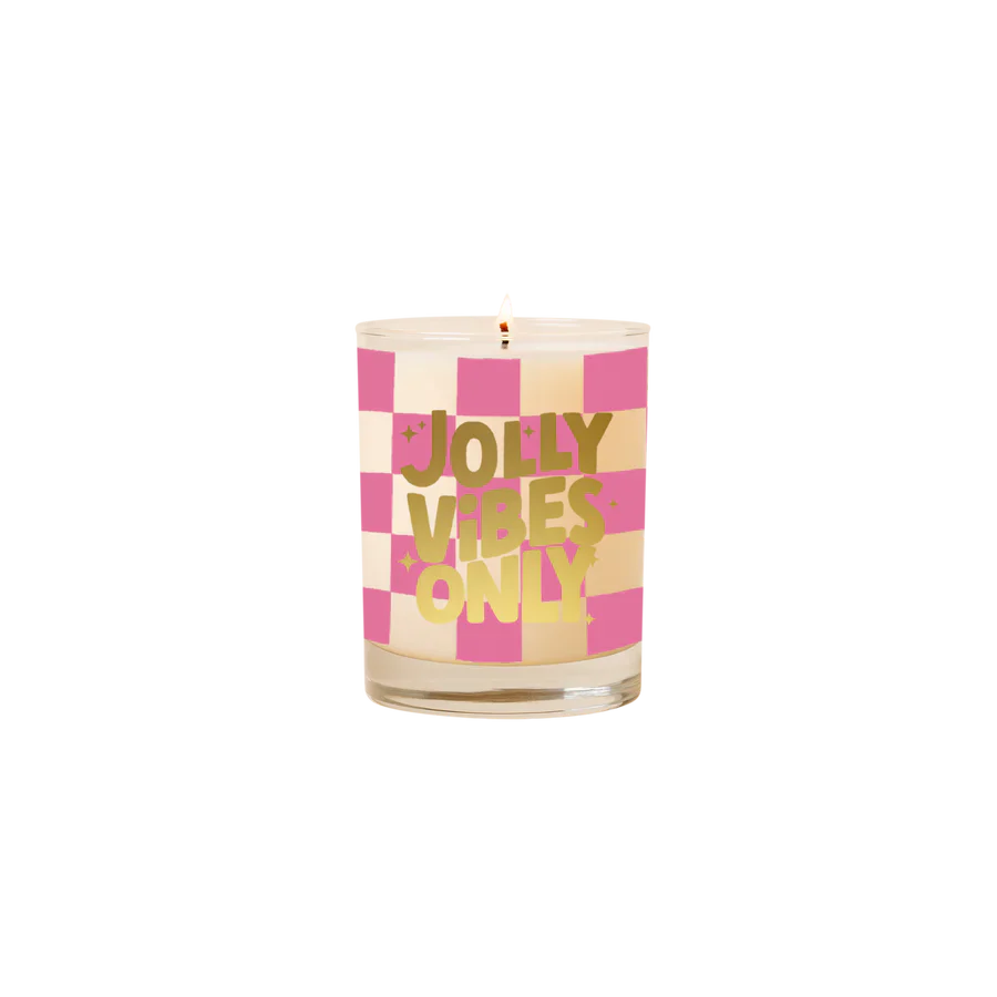 Jolly Vibes Only Candle in Rocks Glass