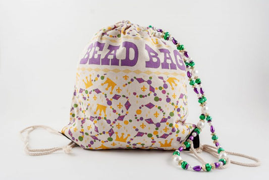 Canvas Bead Drawstring Bag