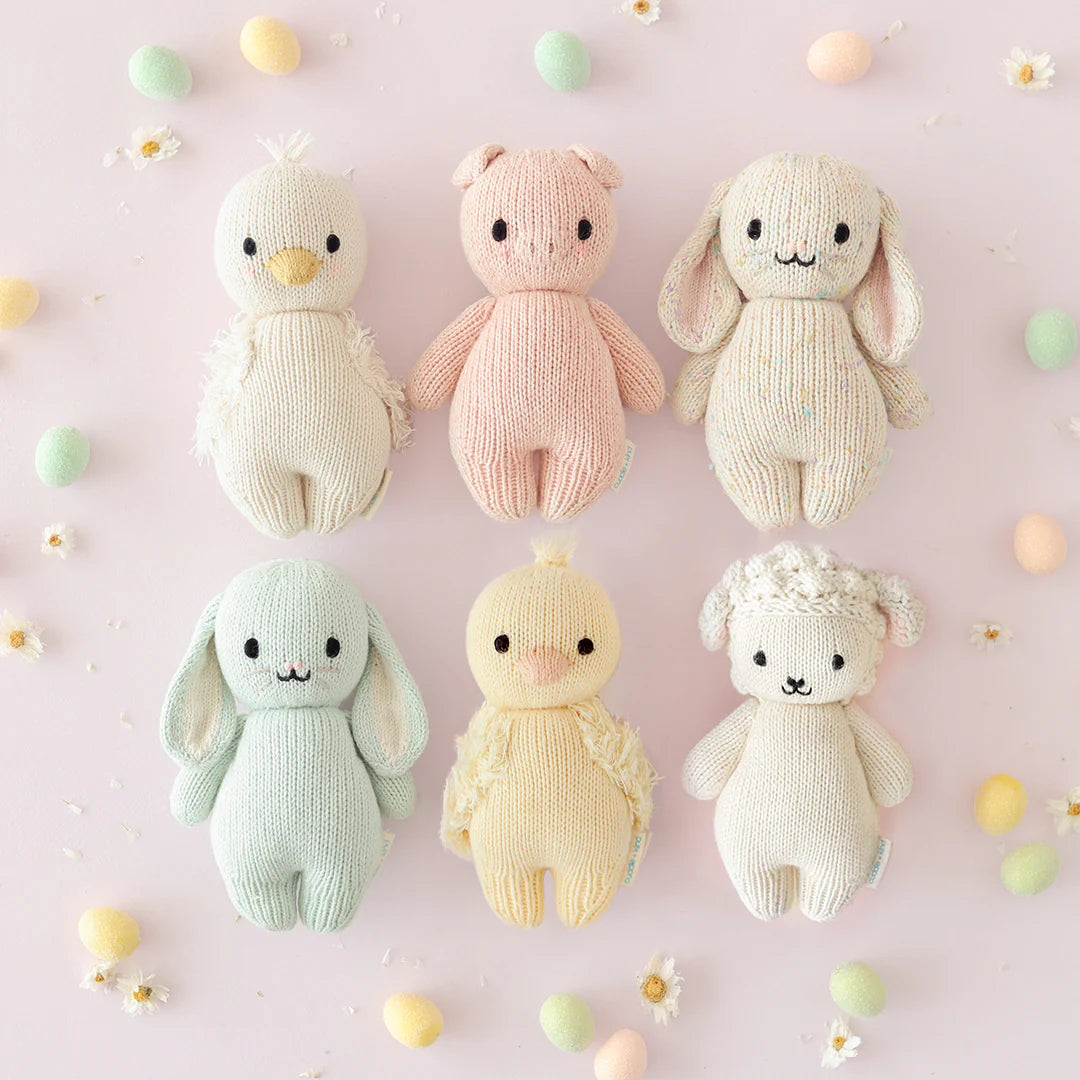 Mint Baby Bunny Hand-Knit Doll