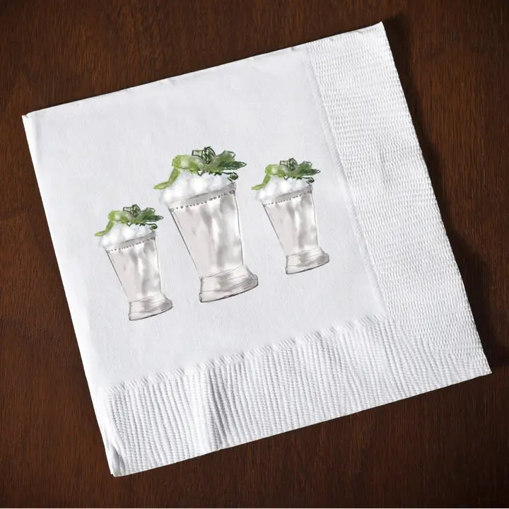 Mint Julep White Party Napkins