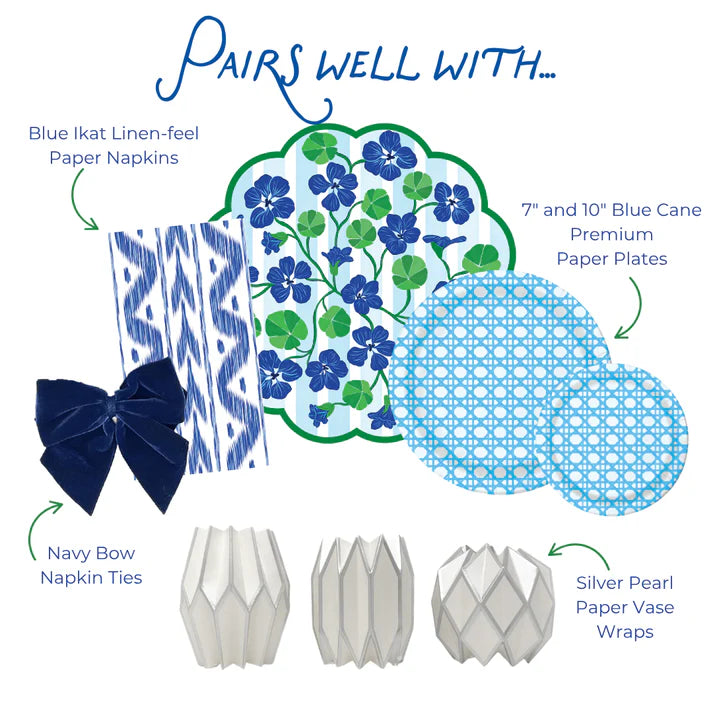 Blue Cane Paper Plates (Two Sizes Available)
