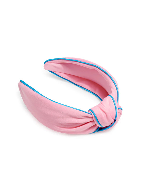 Pink Piped Knotted Headband