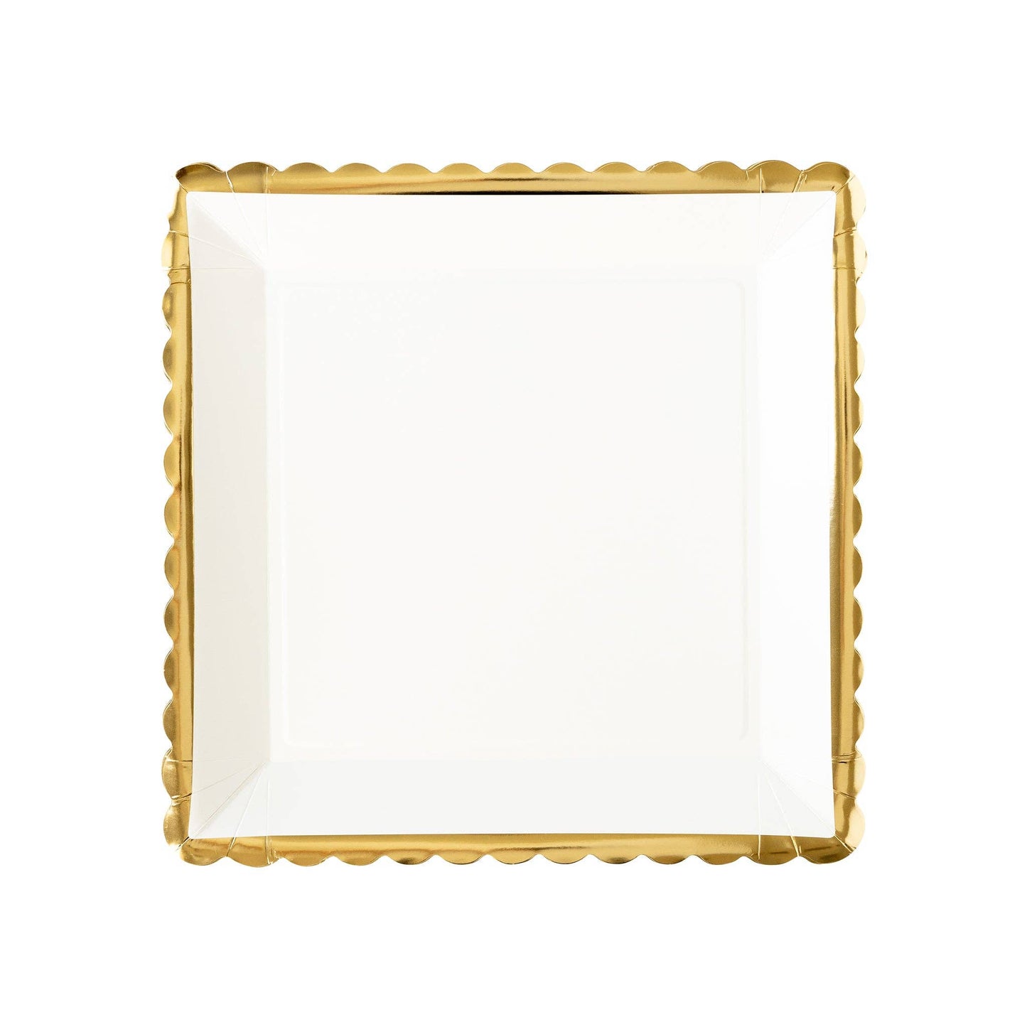 Gold Ruffle Edge Square Plate