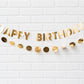Metallic Gold Happy Birthday Banner