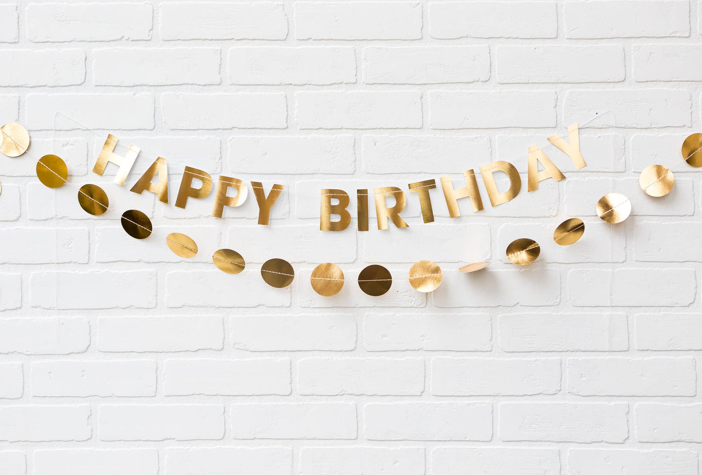 Metallic Gold Happy Birthday Banner