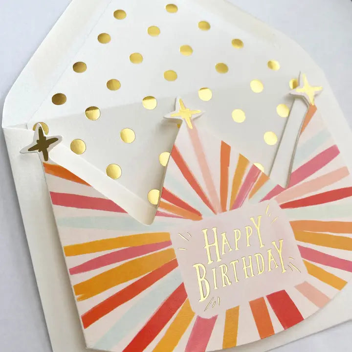 Birthday Crown Gold Letters Happy Birthday Greeting Card