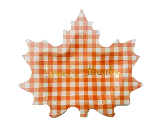 Charlie's Party Shop - Give Thanks Leaf Shaped Dessert Plates