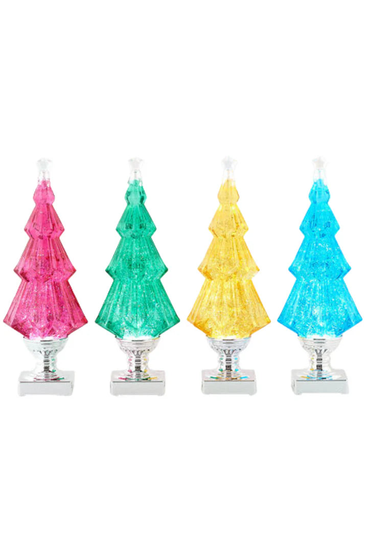 Swirly Glittered Tree on Base (Multiple Colors Available)