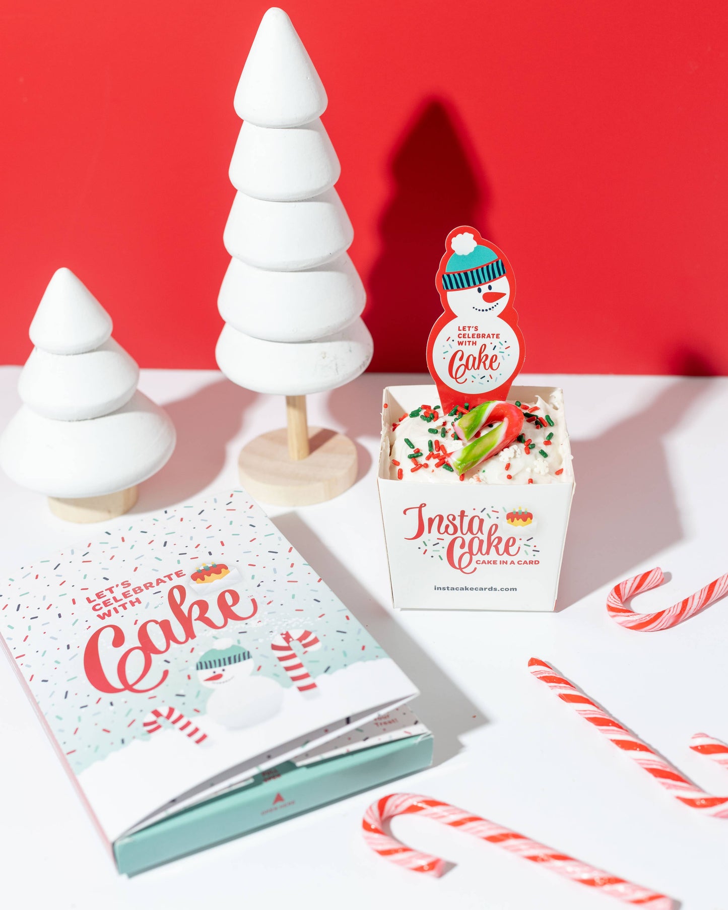 Candy Cane Confetti Happy Holidays Cake Card