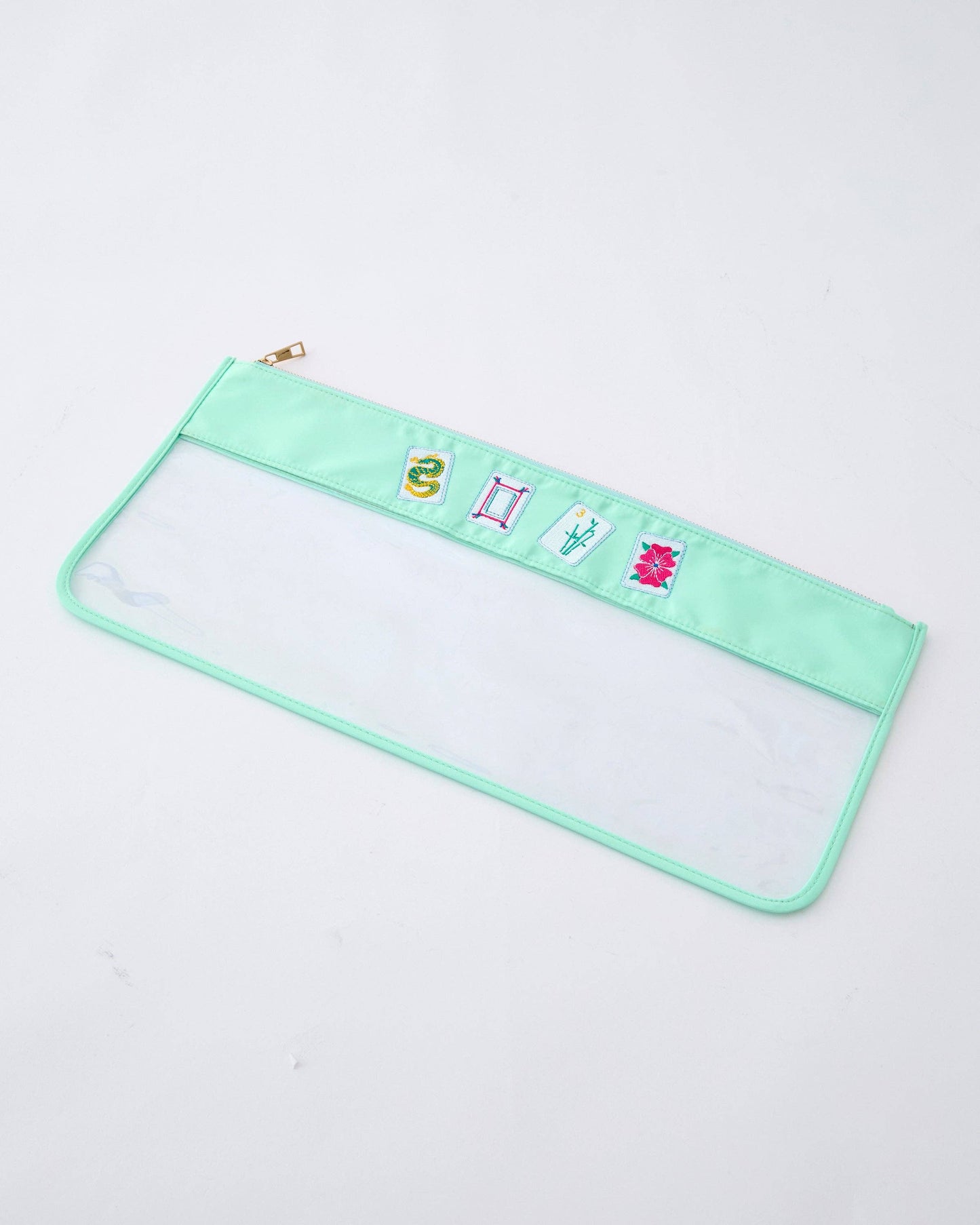 Mint Birdie Mahjong Bag