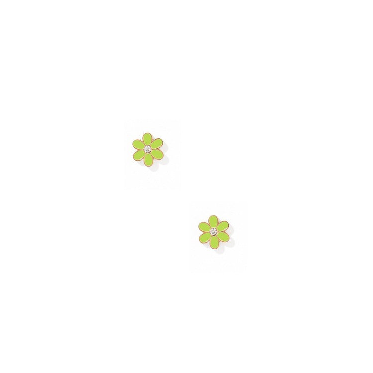 Alli Flower Neon Green Screwback Stud Earrings
