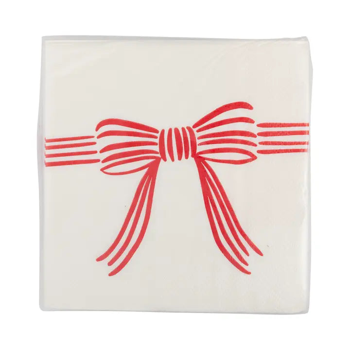 Red Bow Cocktail Napkin