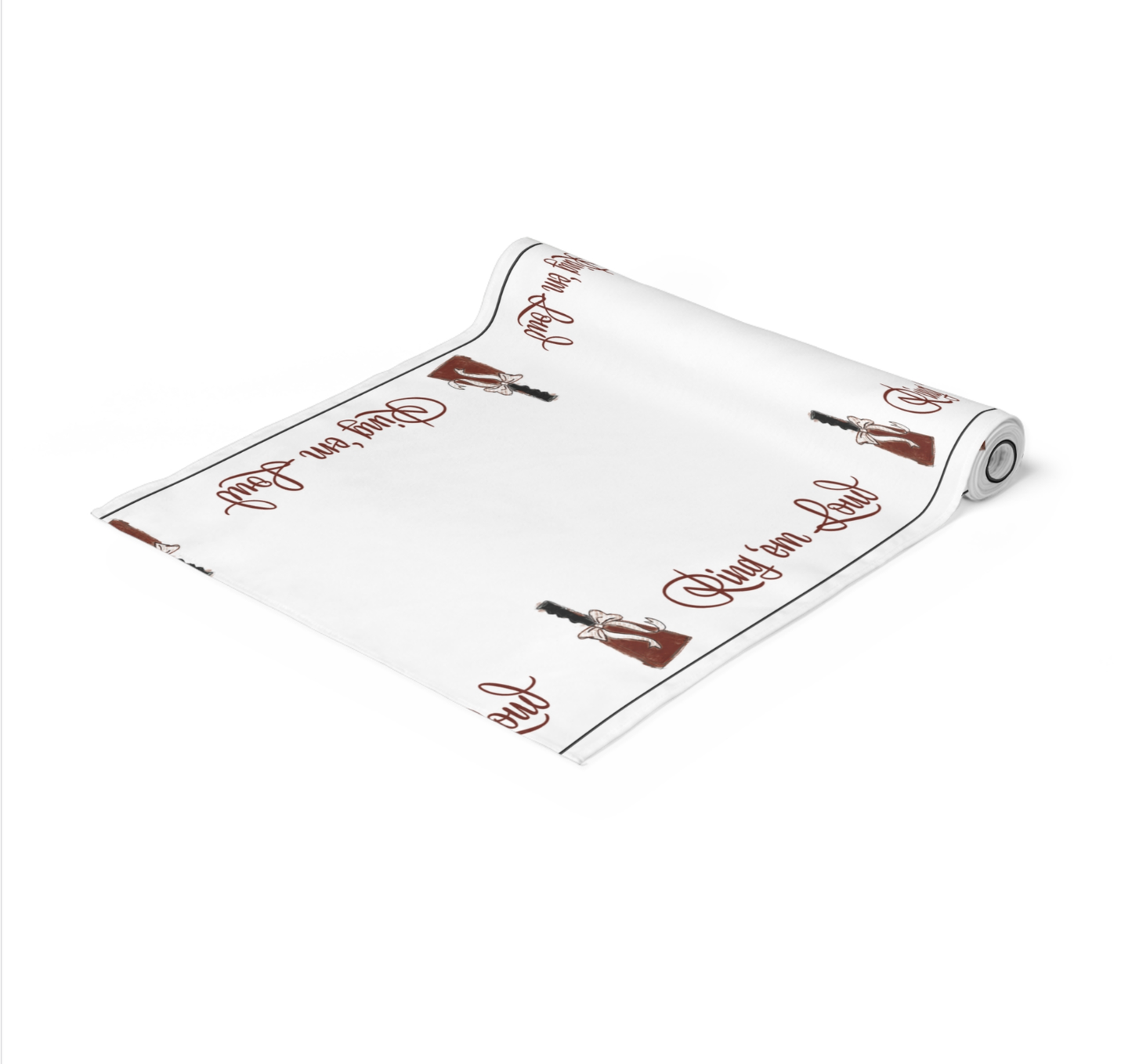 Maroon Mississippi Cowbell Paper Table Runner