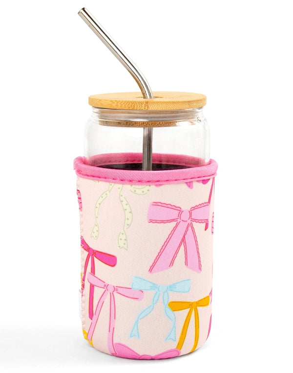Coquette Pink Bows Drink Sleeve