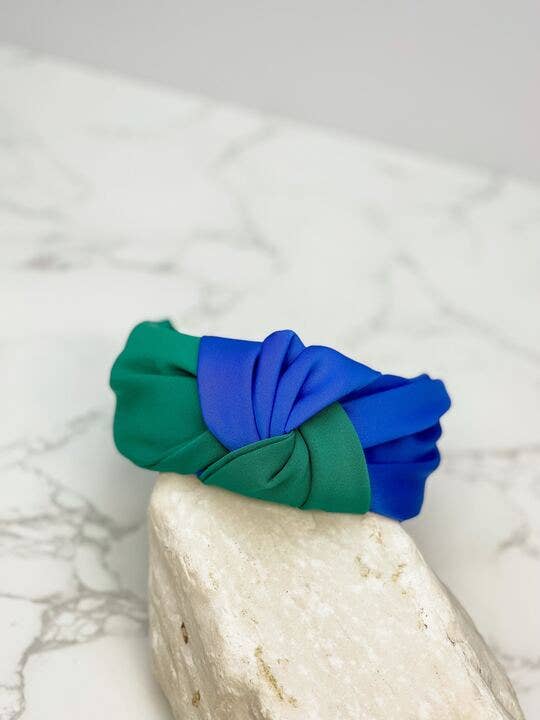 Blue & Green Top Twist Headband