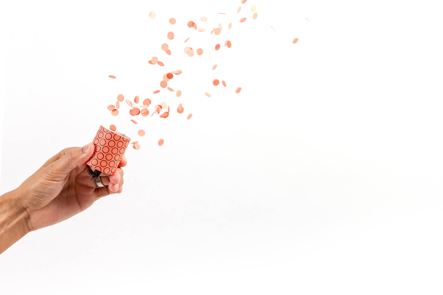 Reusable Confetti Popper: Mint Green with Rainbow Confetti