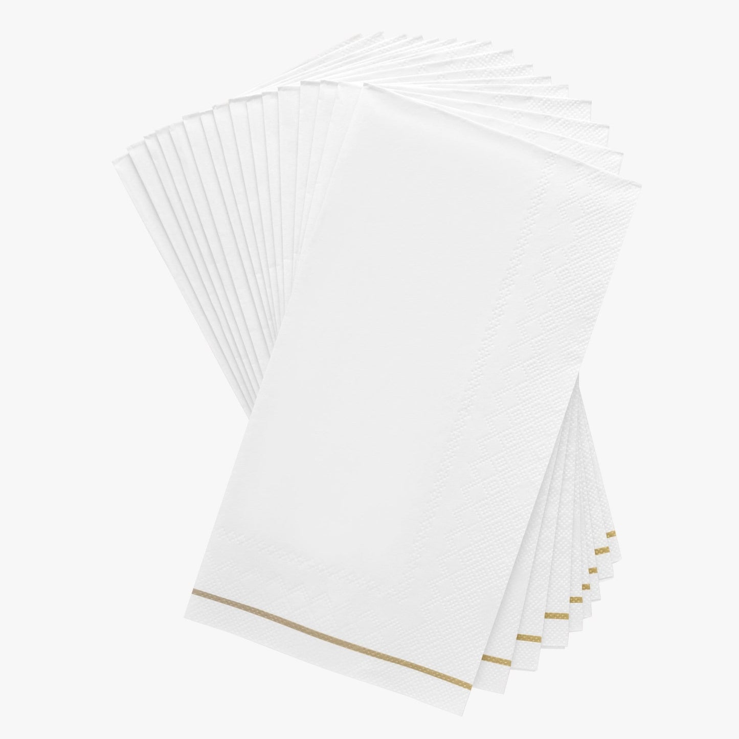 Dinner Napkins: White with Gold Stripe