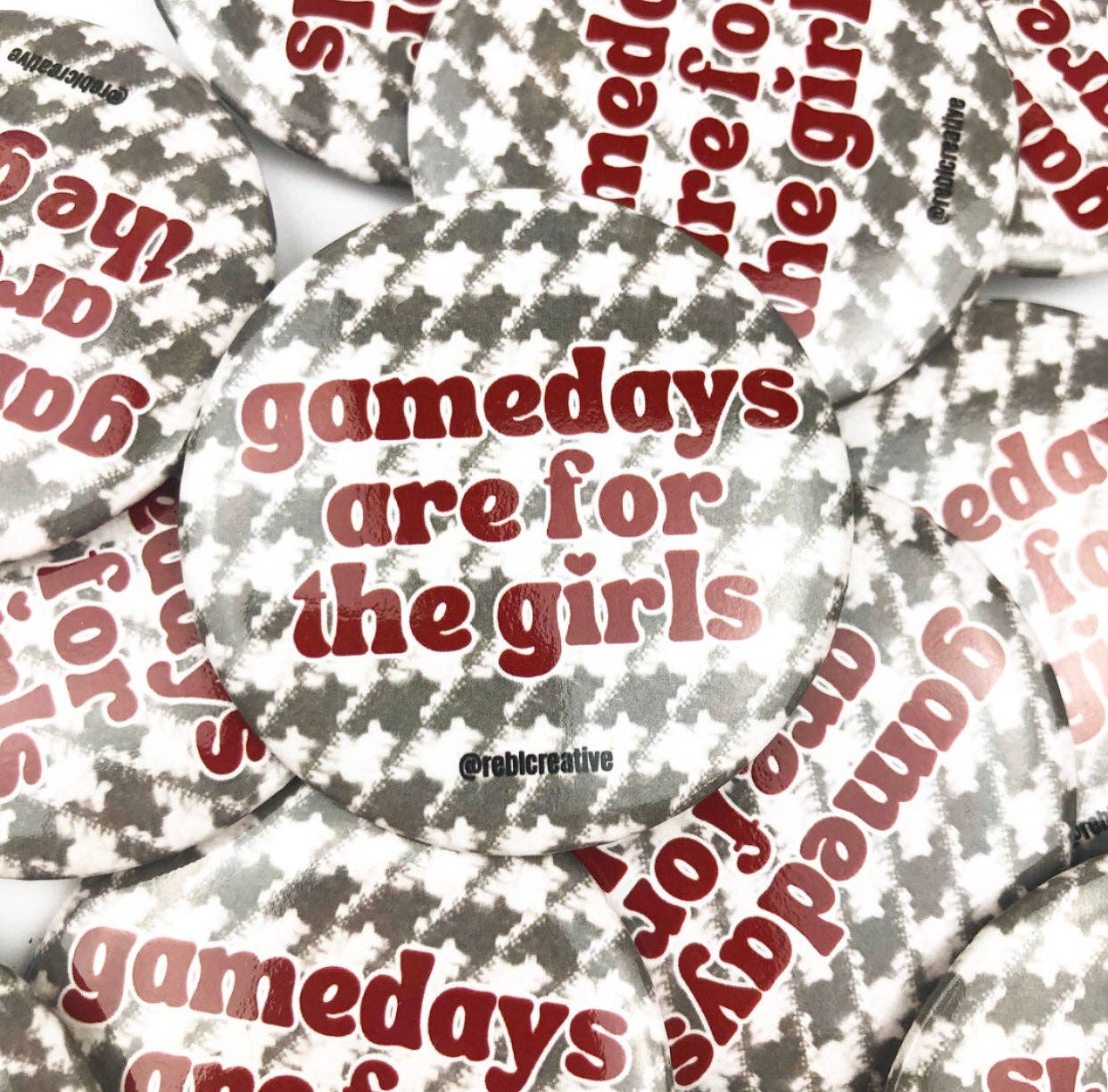 Gameday Girls Houndstooth Game Day Button