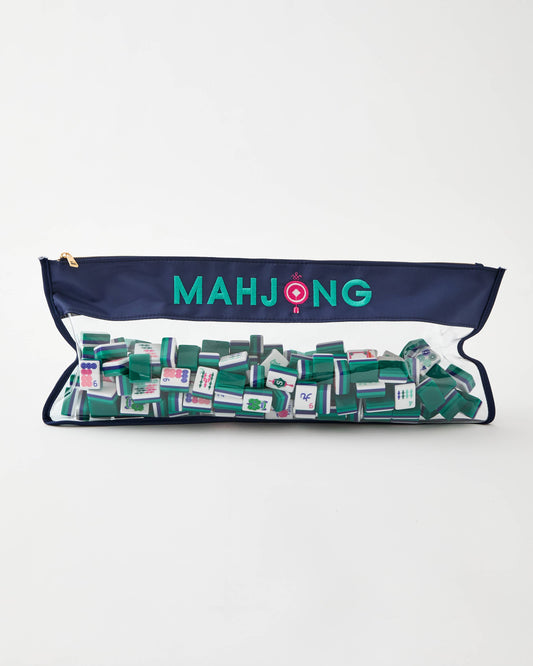 Navy Stitched Mahjong Bag