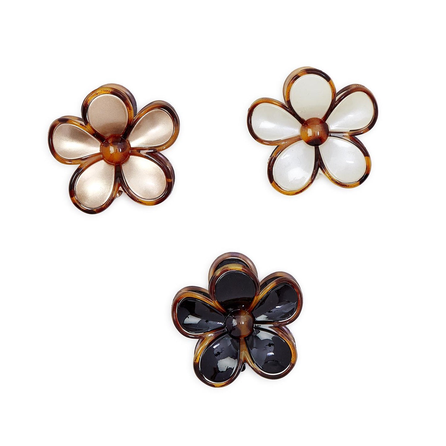 Tortoise Trim Flower Claw Clips (Multiple Colors Available)
