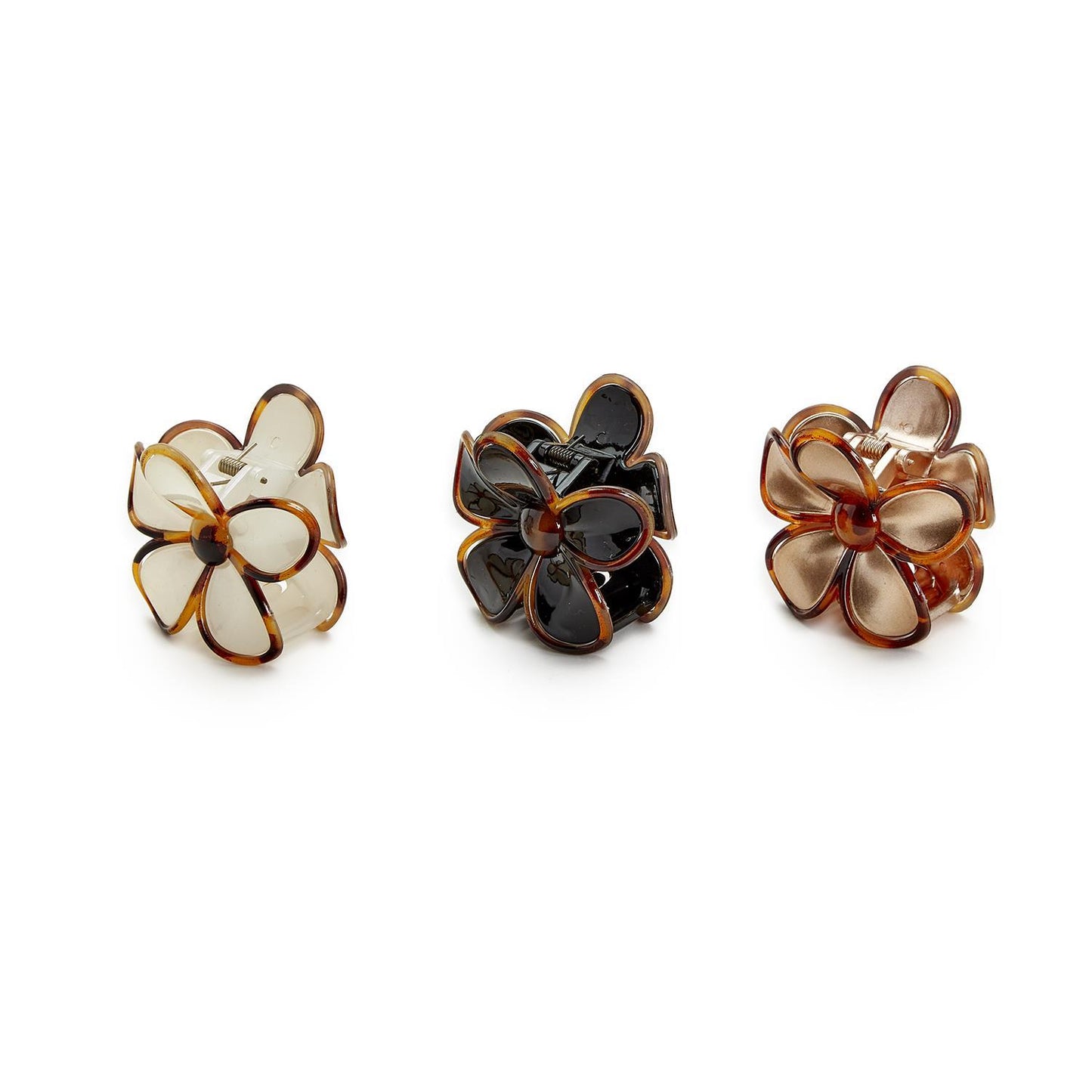 Tortoise Trim Flower Claw Clips (Multiple Colors Available)
