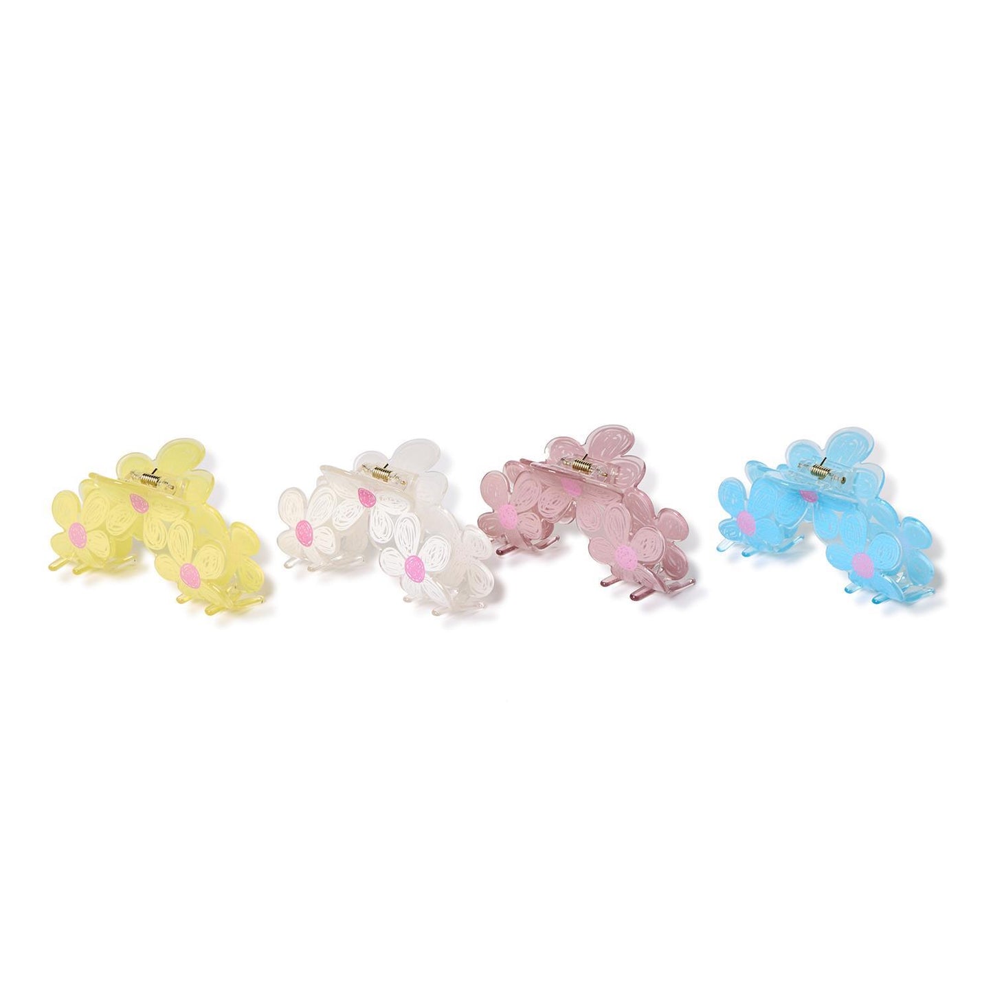 Sketch Flower Trio Claw Clip (Multiple Colors Available)