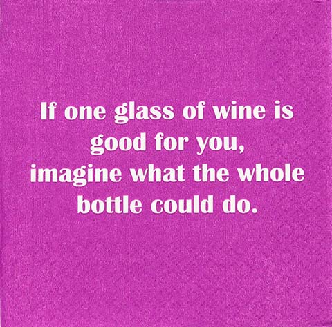 "One Glass of Wine" Cocktail Napkins