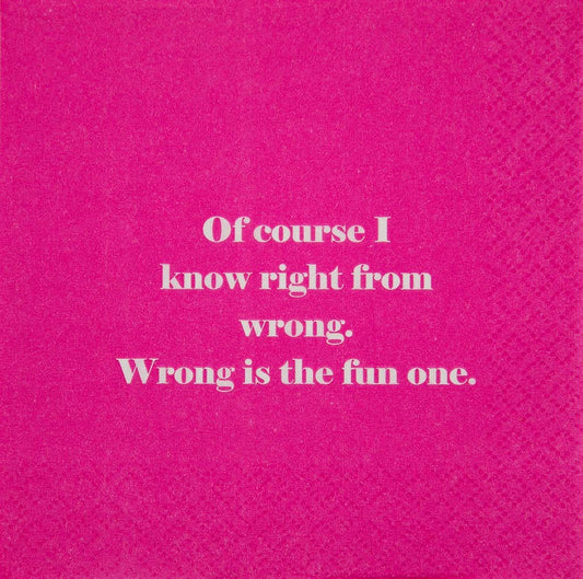 "Right from Wrong" Cocktail Napkins