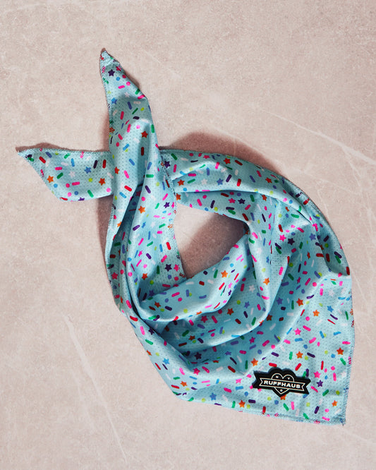 Sprinkle Me Blue Dog Cooling Bandana