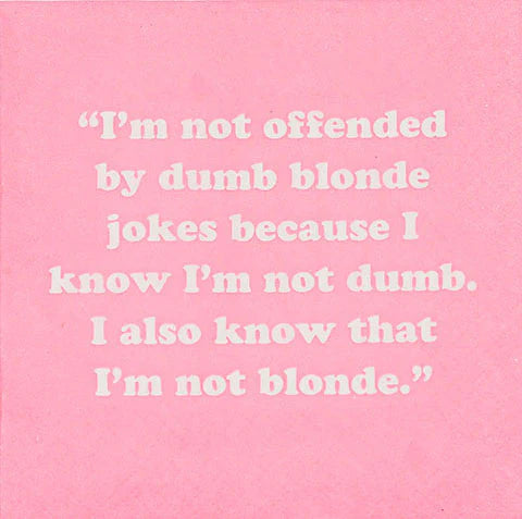 "Dumb Blonde Jokes" Cocktail Napkins
