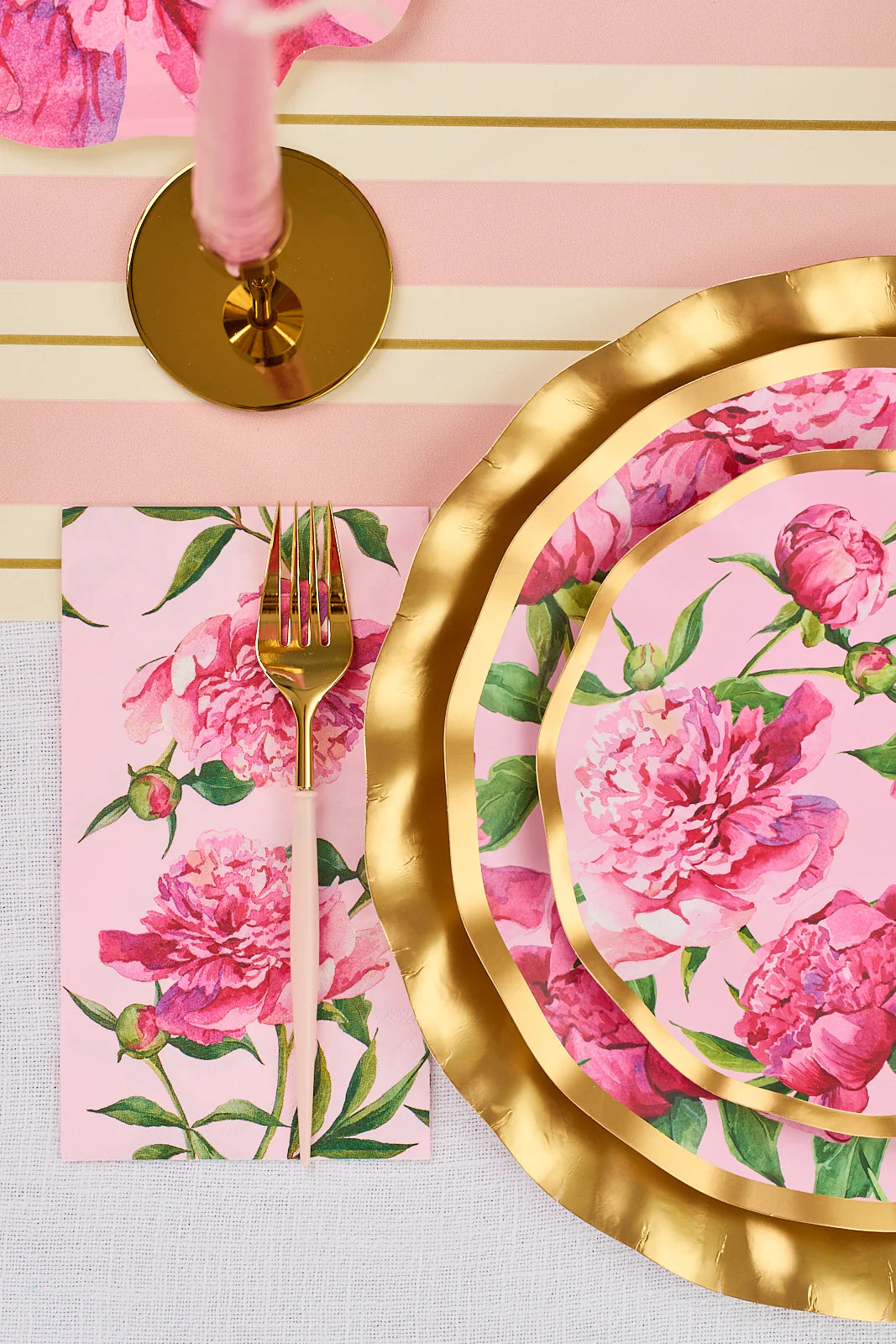 Pink Peonies Guest Towel Napkins