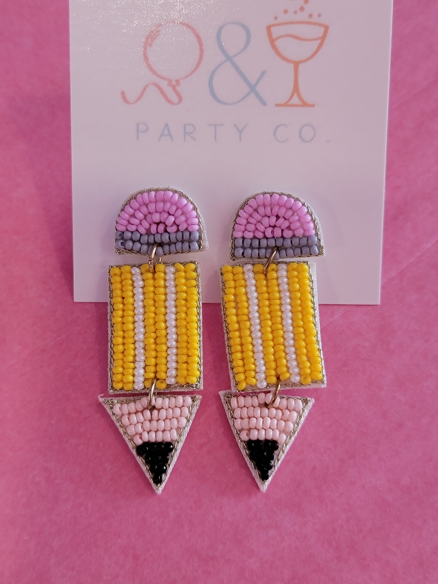 Seed Bead Pencil Earrings