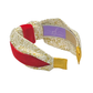 Gold Botanical with Red Velvet Knot Headband