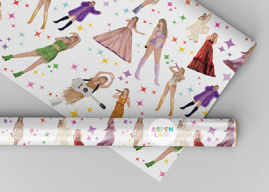 Taylor Swift Wrapping Paper: Eras Magic Outfits