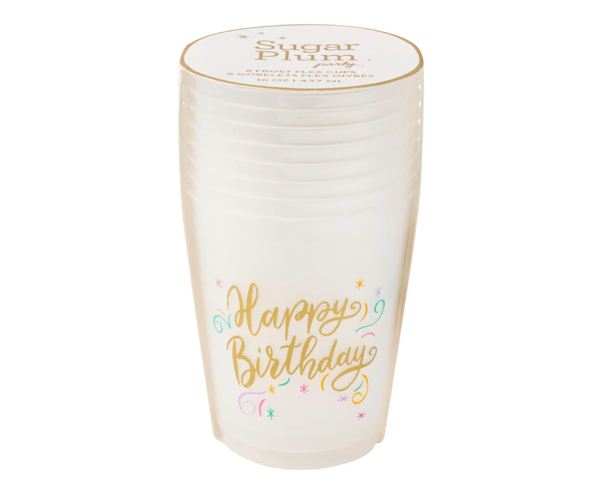 "Happy Birthday" Frost Flex Cups